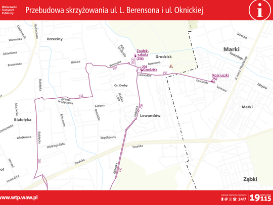 Przebudowa skrzyżowania Berensona i Oknickiej