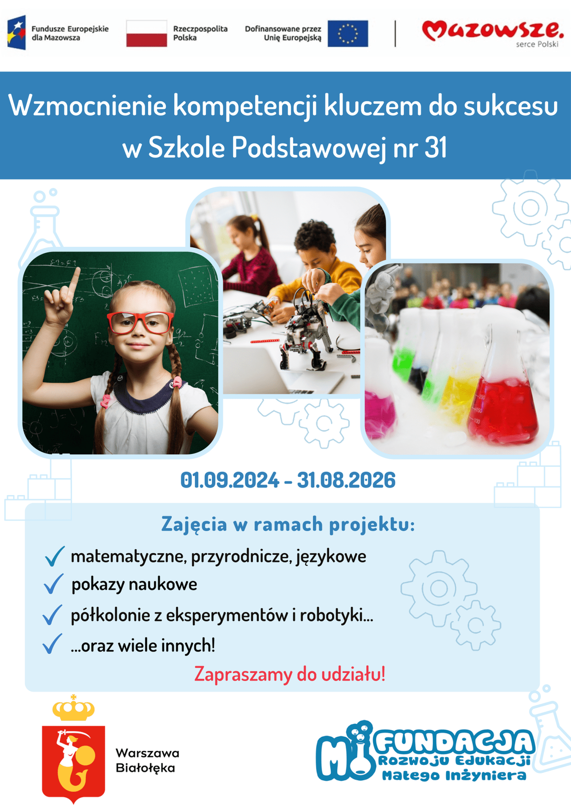 Dofinansowanie projektów edukacyjnych dla Szkoły Podstawowej nr 31 i 118