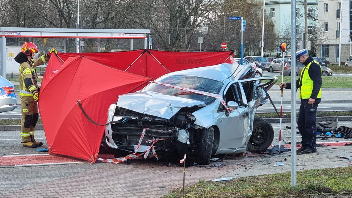 Zderzenie czterech aut na Marywilskiej.