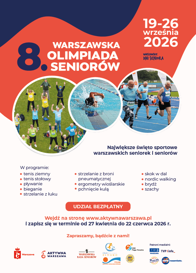 Sport nie zna wieku – ruszają zapisy na 8. Warszawską Olimpiadę Seniorów